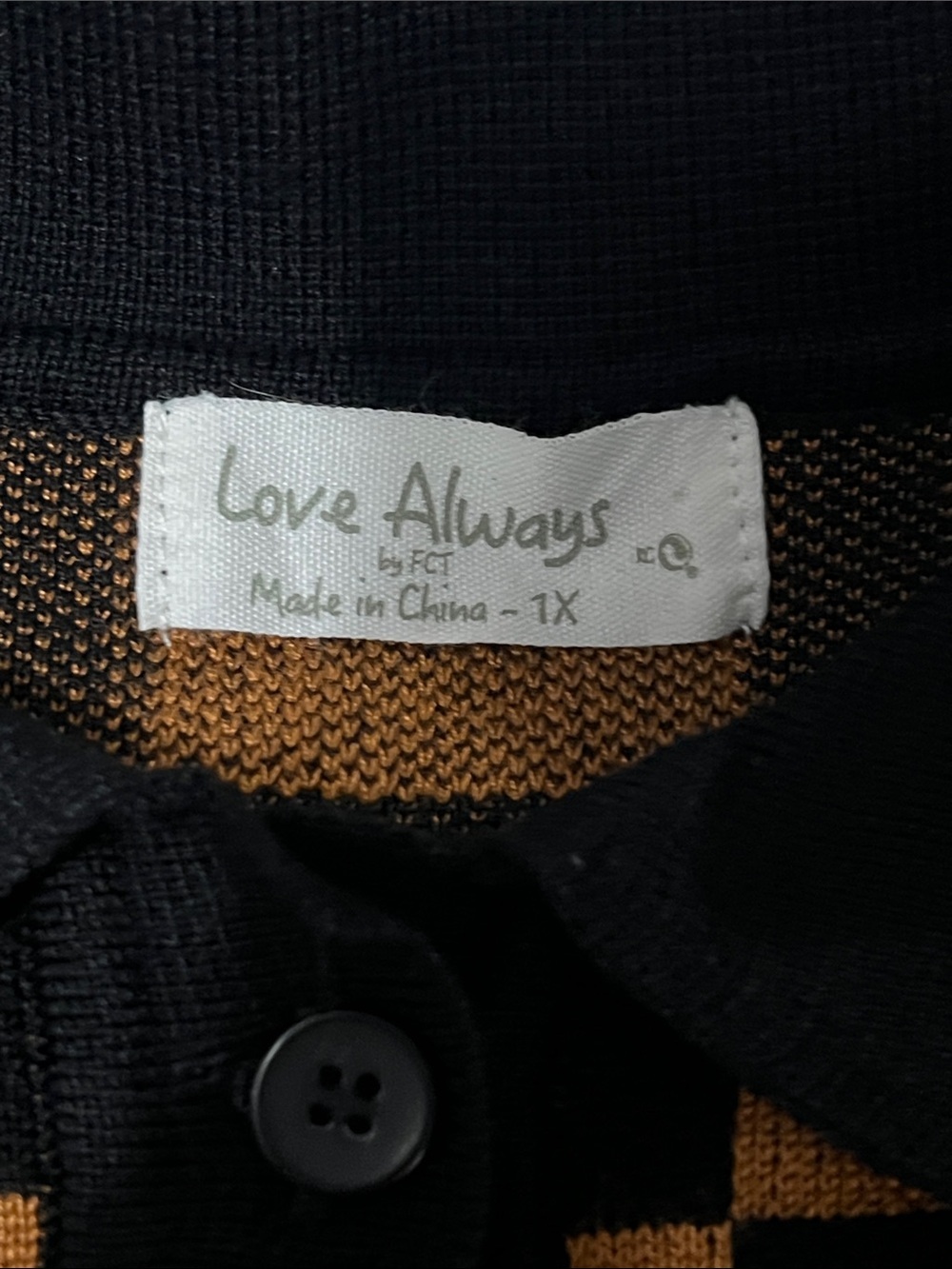 Love Always by FCT Black Tan Checkered Knit Midi Dress - Picture 4 of 5
